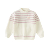 Dave&Bella Kids Girls Sweet Striped Turtle Long-sleeved Pullover Sweaters