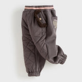 Dave&Bella Toddler Girls Sweet Black/Purple Outdoor Cozy Padded Loose Pants