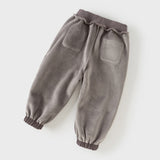 Dave&Bella Toddler Girls Sweet Black/Purple Outdoor Cozy Padded Loose Pants