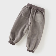 Dave&Bella Toddler Girls Sweet Black/Purple Outdoor Cozy Padded Loose Pants