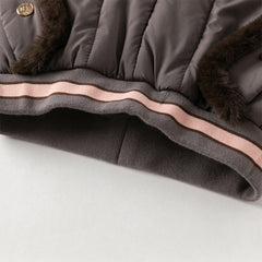 Dave&Bella Toddler Girls Sweet Black/Purple Outdoor Cozy Padded Loose Pants