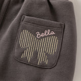 Dave&Bella Toddler Girls Sweet Black/Purple Outdoor Cozy Padded Loose Pants