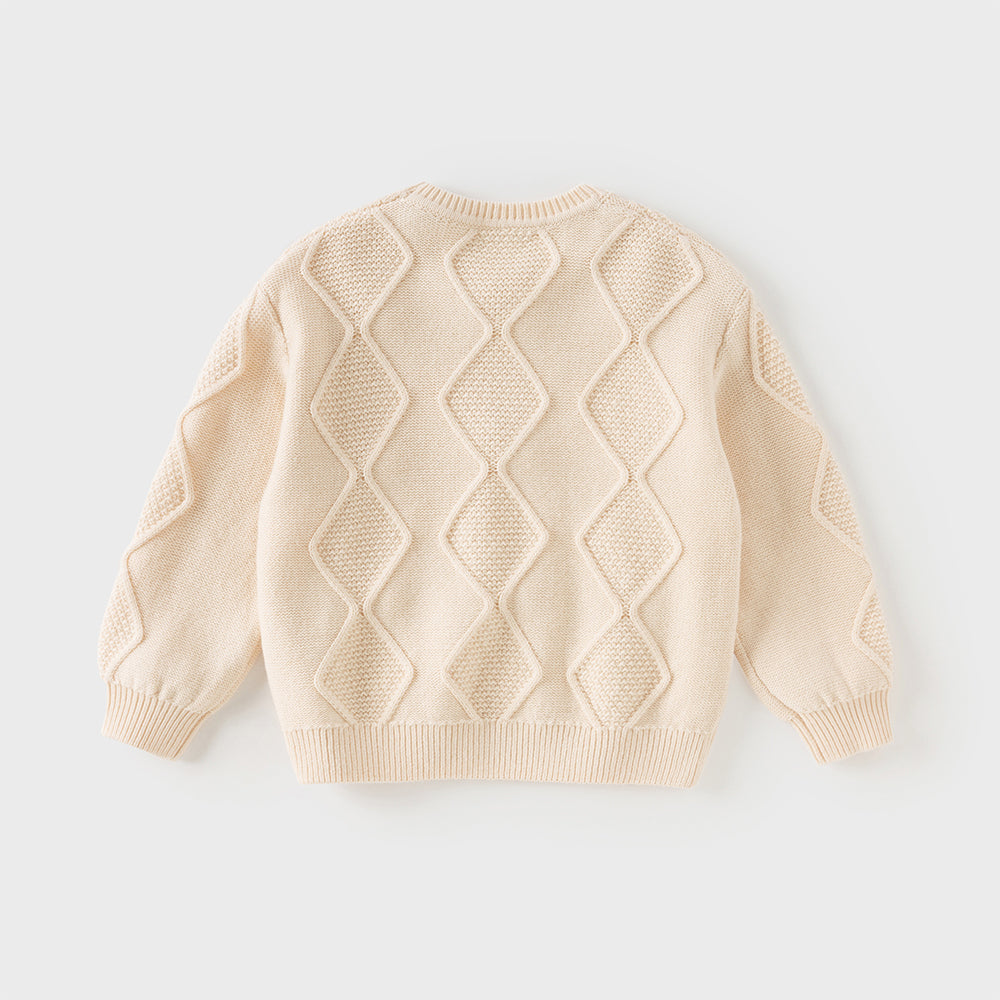 Dave&Bella Kids Girls/Boys Casual Apricot Versatile Pullover Knit Sweaters Tops