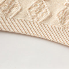 Dave&Bella Kids Girls/Boys Casual Apricot Versatile Pullover Knit Sweaters Tops