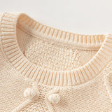 Dave&Bella Kids Girls/Boys Casual Apricot Versatile Pullover Knit Sweaters Tops