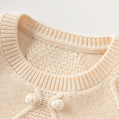 Dave&Bella Kids Girls/Boys Casual Apricot Versatile Pullover Knit Sweaters Tops