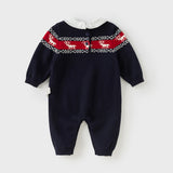 Dave&Bella Baby Boys Navy Blue Soft Cotton One-Pieces Romper