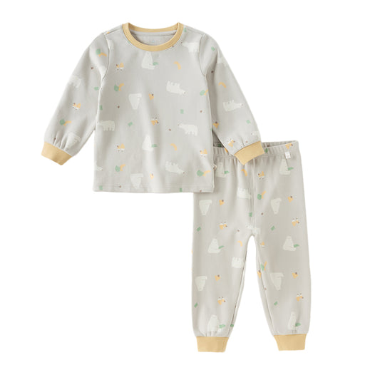 Dave&Bella Kids Girls/Boys Autumn Print Cotton Indoor Cozy Sleepwear Pajamas Set