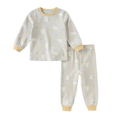 Dave&Bella Kids Girls/Boys Autumn Print Cotton Indoor Cozy Sleepwear Pajamas Set