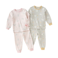 Dave&Bella Kids Girls/Boys Autumn Print Cotton Indoor Cozy Sleepwear Pajamas Set
