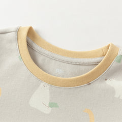 Dave&Bella Kids Girls/Boys Autumn Print Cotton Indoor Cozy Sleepwear Pajamas Set