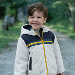 Dave&Bella Toddler Boys Grey Outwear Hooded Long-sleeved Fleece Padded Cozy Coats