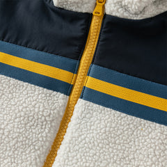 Dave&Bella Toddler Boys Grey Outwear Hooded Long-sleeved Fleece Padded Cozy Coats