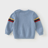 Dave&Bella Toddler Boys Blue Puppy Print Comfortable Long-sleeved Sweaters Tops