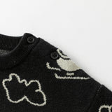 Dave&Bella Toddler Boys Black Soft Cartoon Print  Sweaters