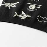 Dave&Bella Toddler Boys Black Soft Cartoon Print  Sweaters