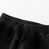 Dave&Bella Toddler Boys Black Adjustable-waistband Cozy Plush-lined Sweatpants