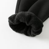 Dave&Bella Toddler Boys Black Adjustable-waistband Cozy Plush-lined Sweatpants