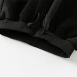 Dave&Bella Toddler Boys Black Adjustable-waistband Cozy Plush-lined Sweatpants