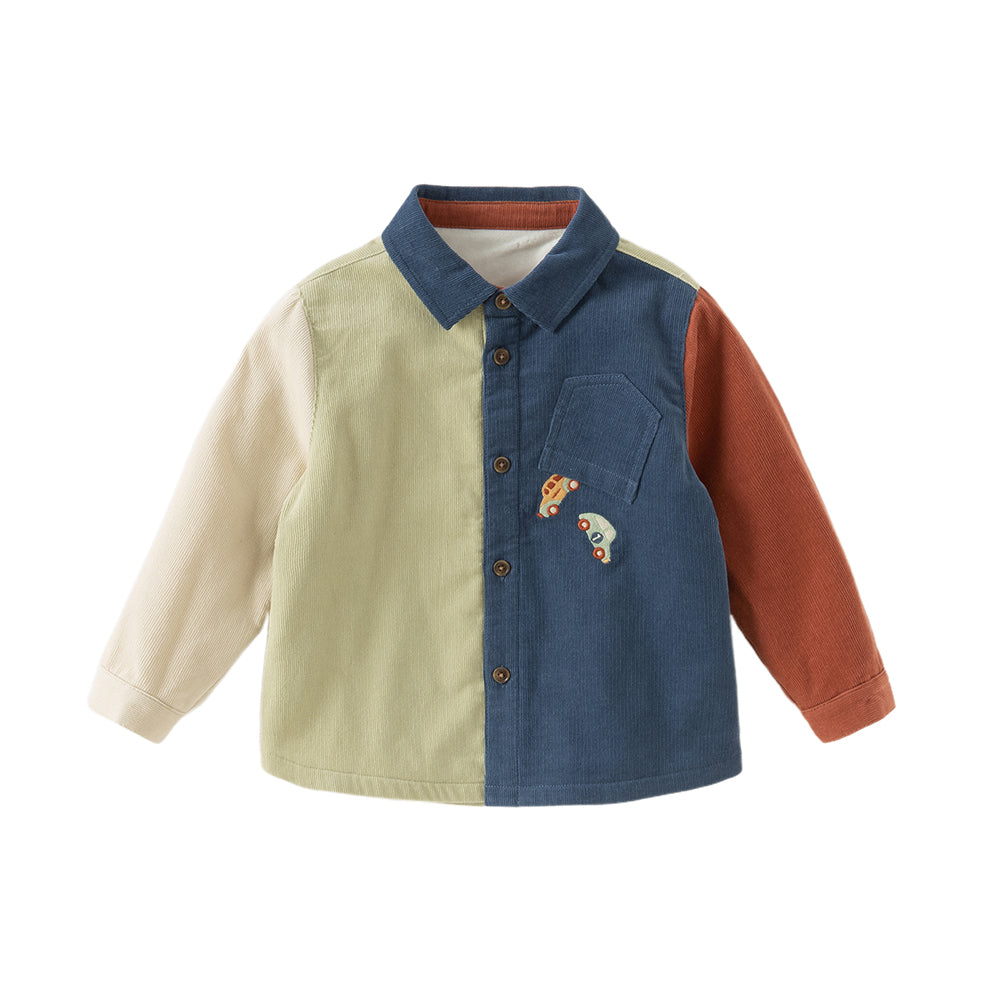 Dave&Bella Toddler Boys Winter Blue Snow-Ready Thermal Shirt Tops