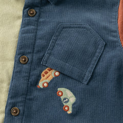 Dave&Bella Toddler Boys Winter Blue Snow-Ready Thermal Shirt Tops