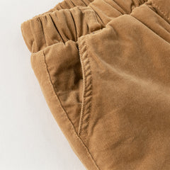 Dave&Bella Toddler Boys Caramel Outdoor Adjustable-waistband Cozy Padded Pants