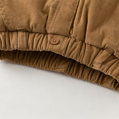 Dave&Bella Toddler Boys Caramel Outdoor Adjustable-waistband Cozy Padded Pants
