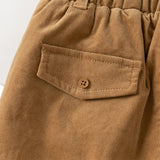 Dave&Bella Toddler Boys Caramel Outdoor Adjustable-waistband Cozy Padded Pants