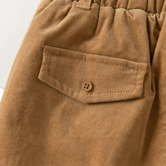 Dave&Bella Toddler Boys Caramel Outdoor Adjustable-waistband Cozy Padded Pants