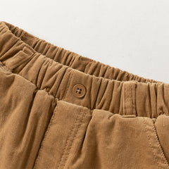 Dave&Bella Toddler Boys Caramel Outdoor Adjustable-waistband Cozy Padded Pants