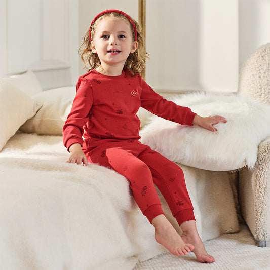 Dave&Bella Kids Girls/Boys Winter Print Cotton Cozy Pajamas