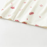 Dave&Bella Kids Girls/Boys Red/Beige Print Cotton Cozy Pajamas