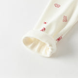 Dave&Bella Kids Girls/Boys Red/Beige Print Cotton Cozy Pajamas