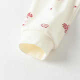 Dave&Bella Kids Girls/Boys Red/Beige Print Cotton Cozy Pajamas