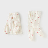 Dave&Bella Kids Girls/Boys Red/Beige Print Cotton Cozy Pajamas