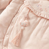 Dave&Bella Baby Girls Chinese-style Red/Pink Warm Padded Rompers