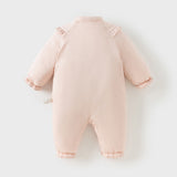 Dave&Bella Baby Girls Chinese-style Red/Pink Warm Padded Rompers