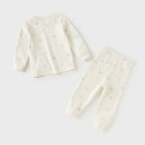 Dave&Bella Kids Girls Pure Cotton Purple/Beige Cute Pajamas