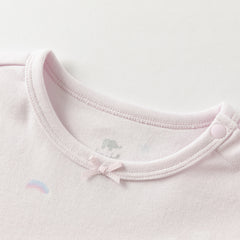 Dave&Bella Kids Girls Autumn Pure Cotton Purple/Beige Cute Pajamas Set