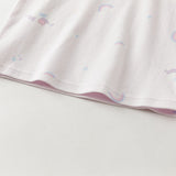 Dave&Bella Kids Girls Pure Cotton Purple/Beige Cute Pajamas