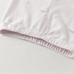 Dave&Bella Kids Girls Autumn Pure Cotton Purple/Beige Cute Pajamas Set