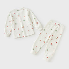 Dave&Bella Kids Girls Autumn Cotton Pink/Beige Print Soft Pajamas Sets