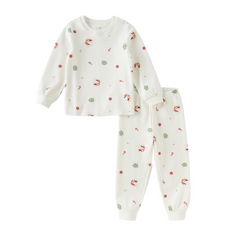 Dave&Bella Kids Girls Autumn Cotton Pink/Beige Print Soft Pajamas Sets