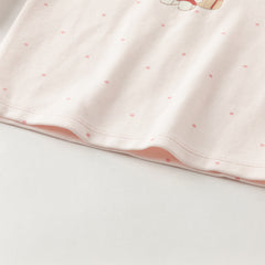 Dave&Bella Kids Girls Autumn Cotton Pink/Beige Print Soft Pajamas Sets