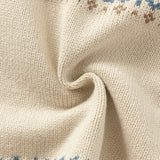 Dave&Bella Kids Boys Apricot/Blue Classic Round Collar Warm Sweater Tops