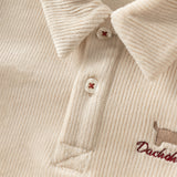 Dave&Bella Toddler Boys Casual Apricot Long-sleeved Plush-lined Sweatshirts Tops