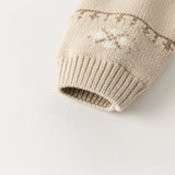 Dave&Bella Toddler Boys Apricot Penguin Jacquard Outwear Cozy Plush-lined Jackets