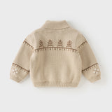 Dave&Bella Toddler Boys Apricot Penguin Jacquard Outwear Cozy Plush-lined Jackets