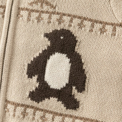 Dave&Bella Toddler Boys Apricot Penguin Jacquard Outwear Cozy Plush-lined Jackets