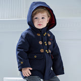 Dave&Bella Kids Boys Navy Blue College-style Outwear Padded Hooded Coats